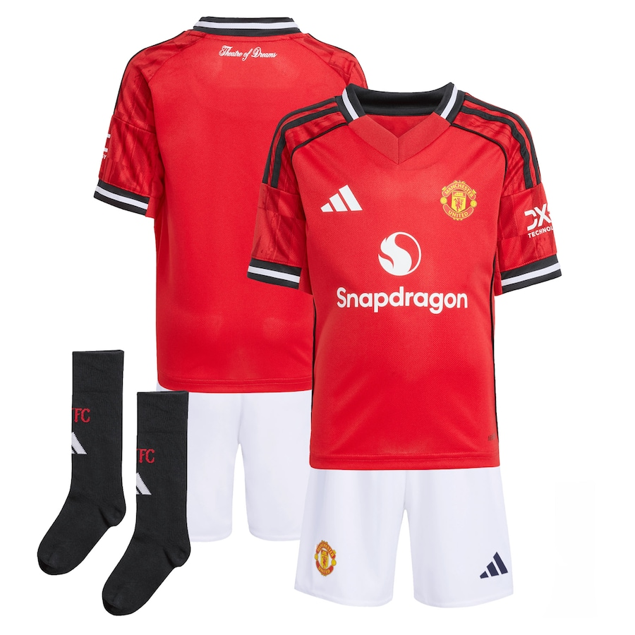 2025/26 Manchester United Kids Home Full Soccer Kits Football Shirt