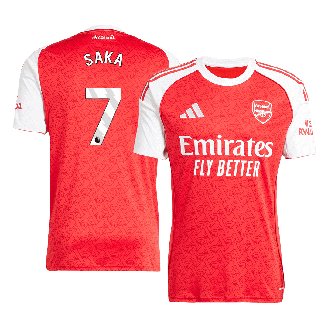 SAKA #7 2025/26 Arsenal Soccer Jersey Home Custom Football Shirt Fan Version