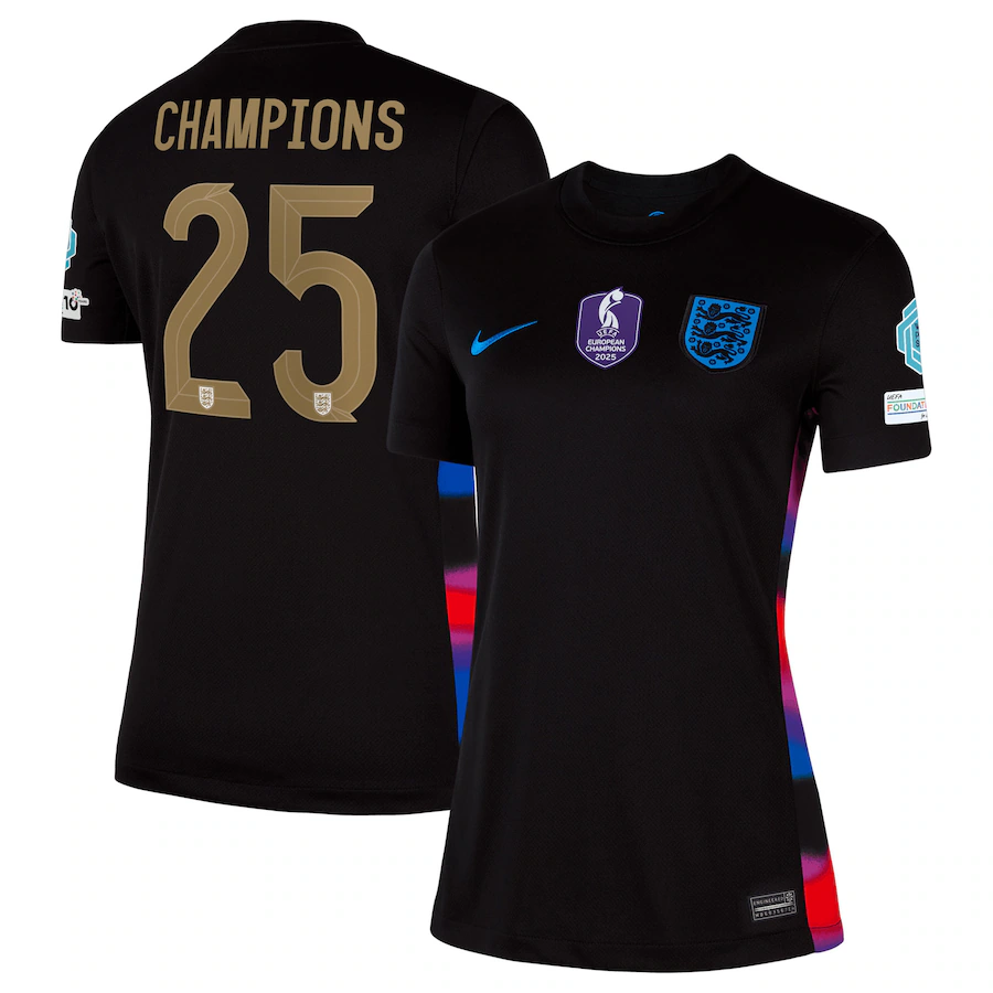 2025 Women England Champions 25 Away Football Shirt Fan version