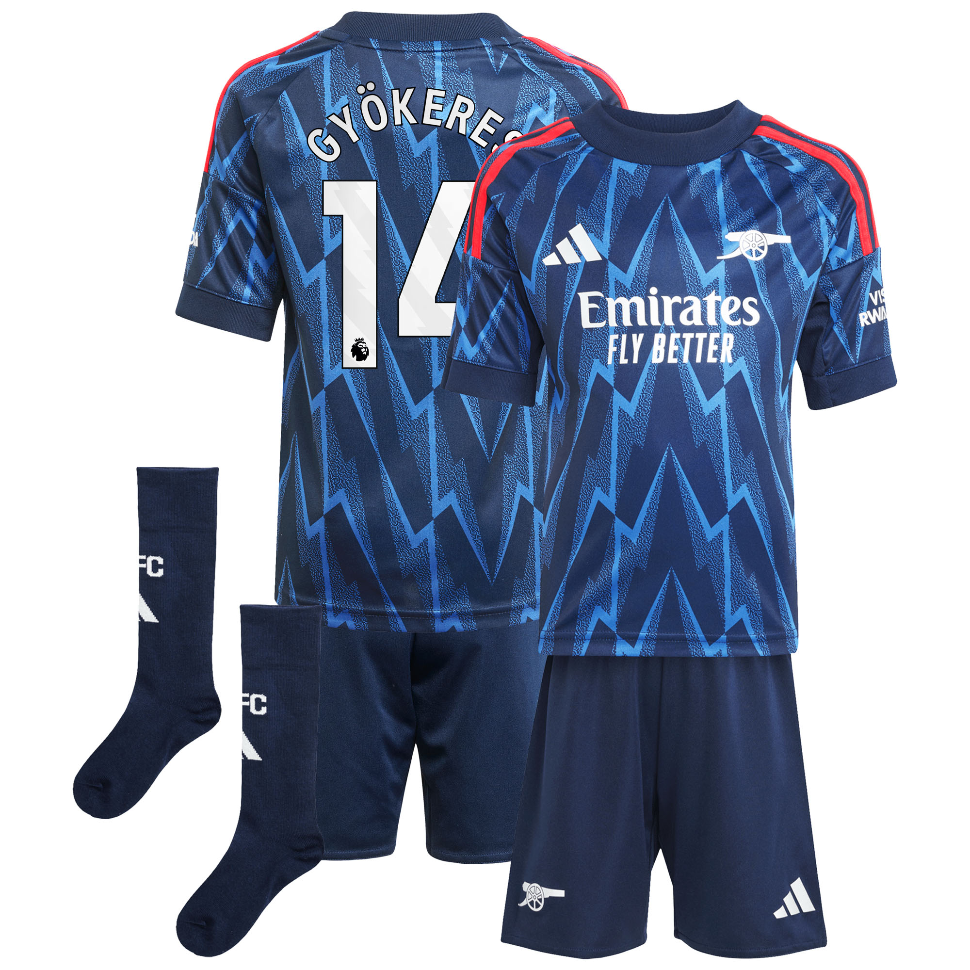 Gyökeres 14 202/26 Arsenal Kids Away Full Soccer Kits Football Shirt