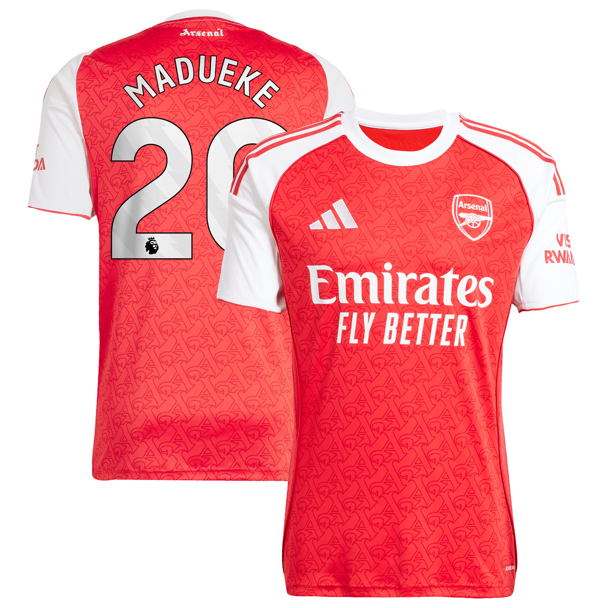 Madueke 20 2025/26 Arsenal Soccer Jersey Home Custom Football Shirt Fan Version
