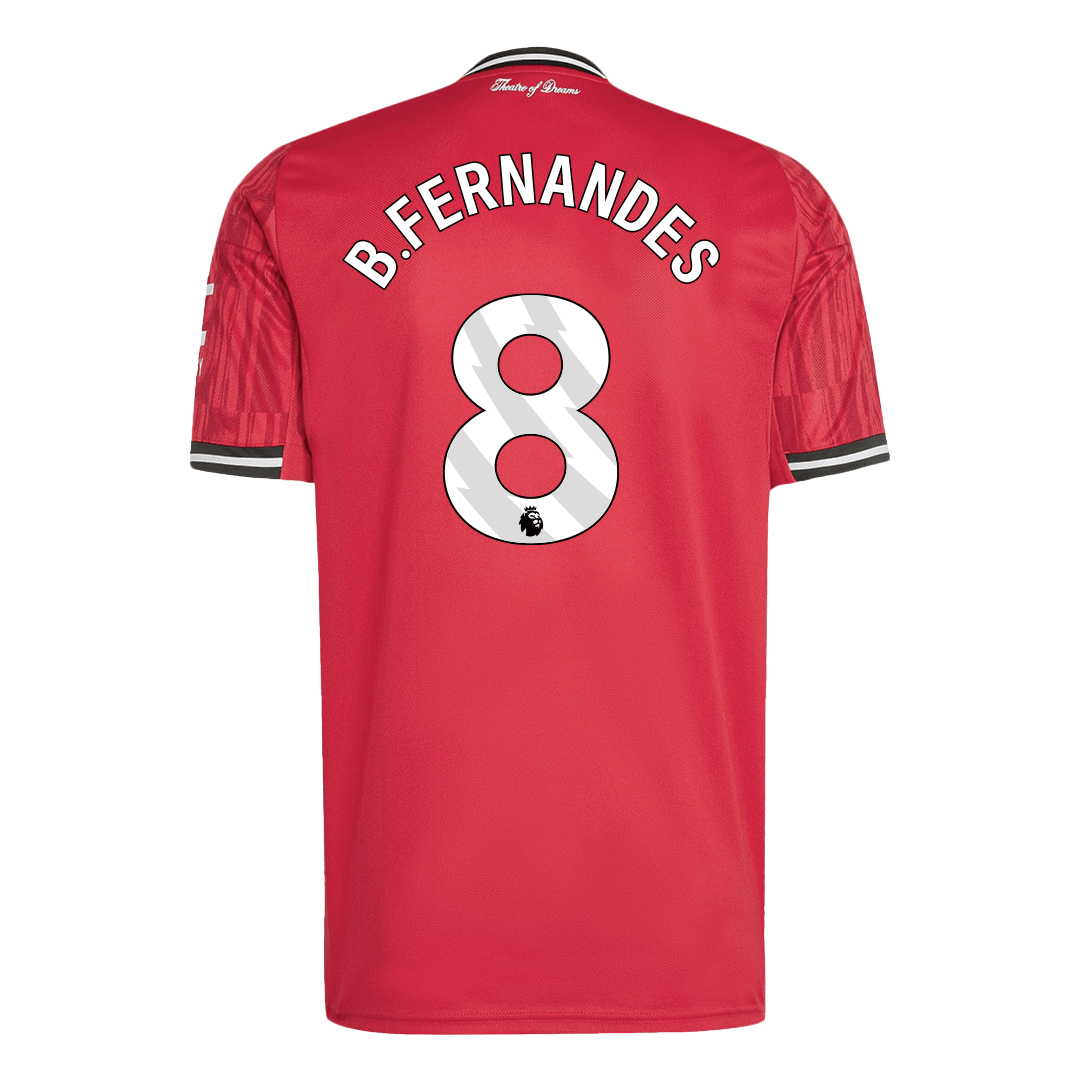 B.FERNANDES #8 2025/26 Manchester United Soccer Jersey Home Custom Football Shirt Fan Version