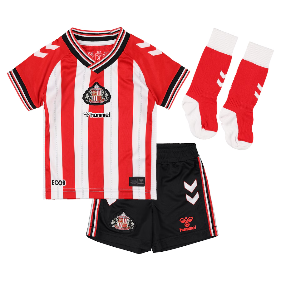 2025/26 Sunderland Home Kids Kits Full Soccer Football Shirt