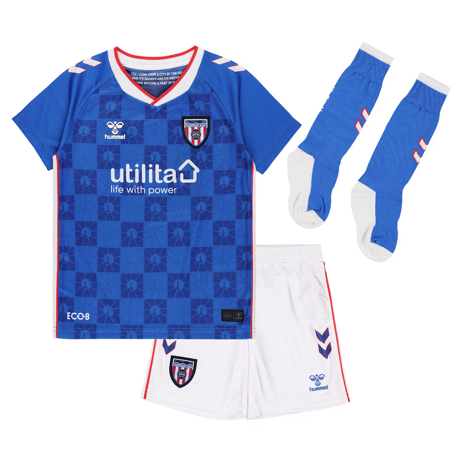2025/26 Sunderland Kids Away Full Soccer Kits Football Shirt