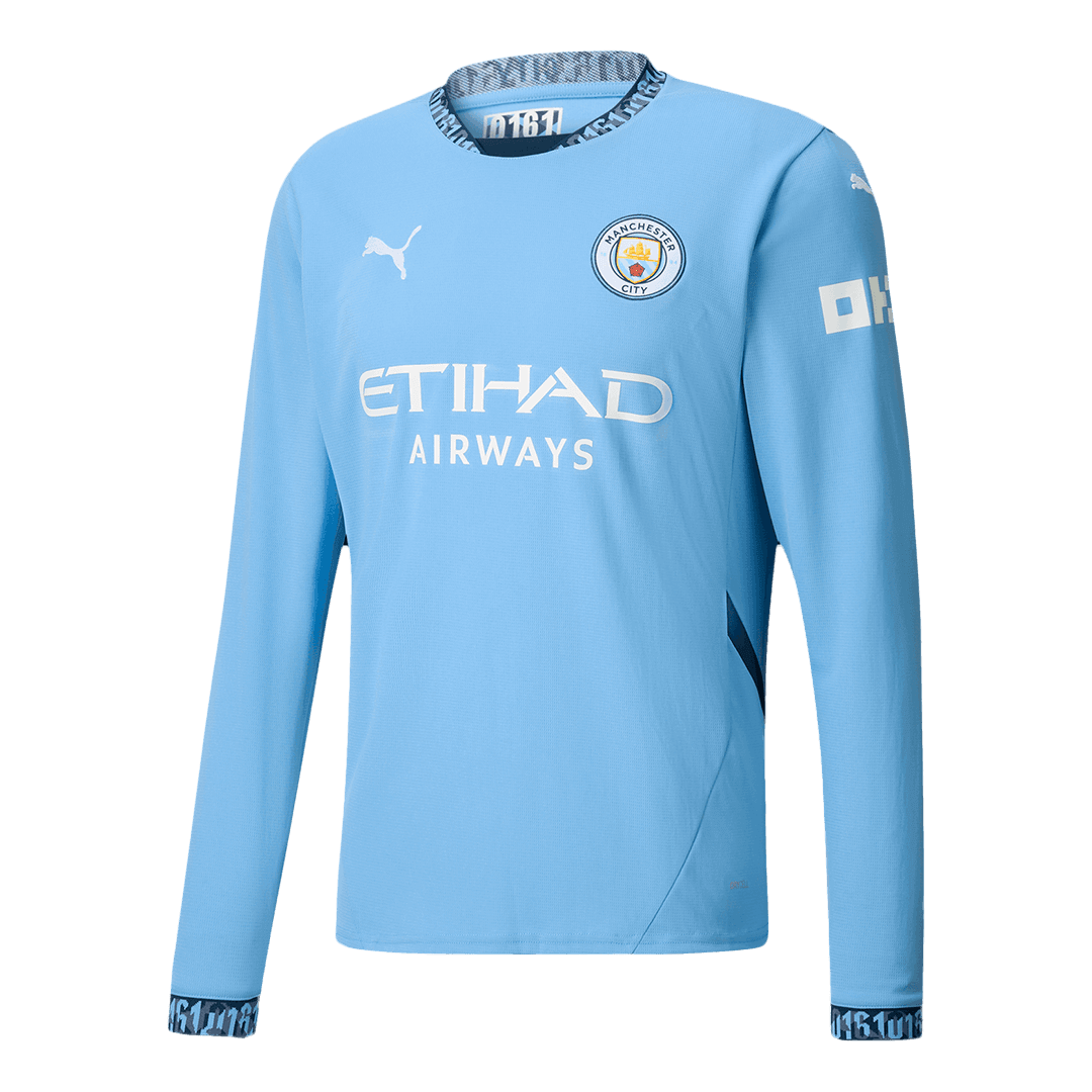 2025/26 Manchester City Long Sleeves Jersey Home Custom Football Shirt