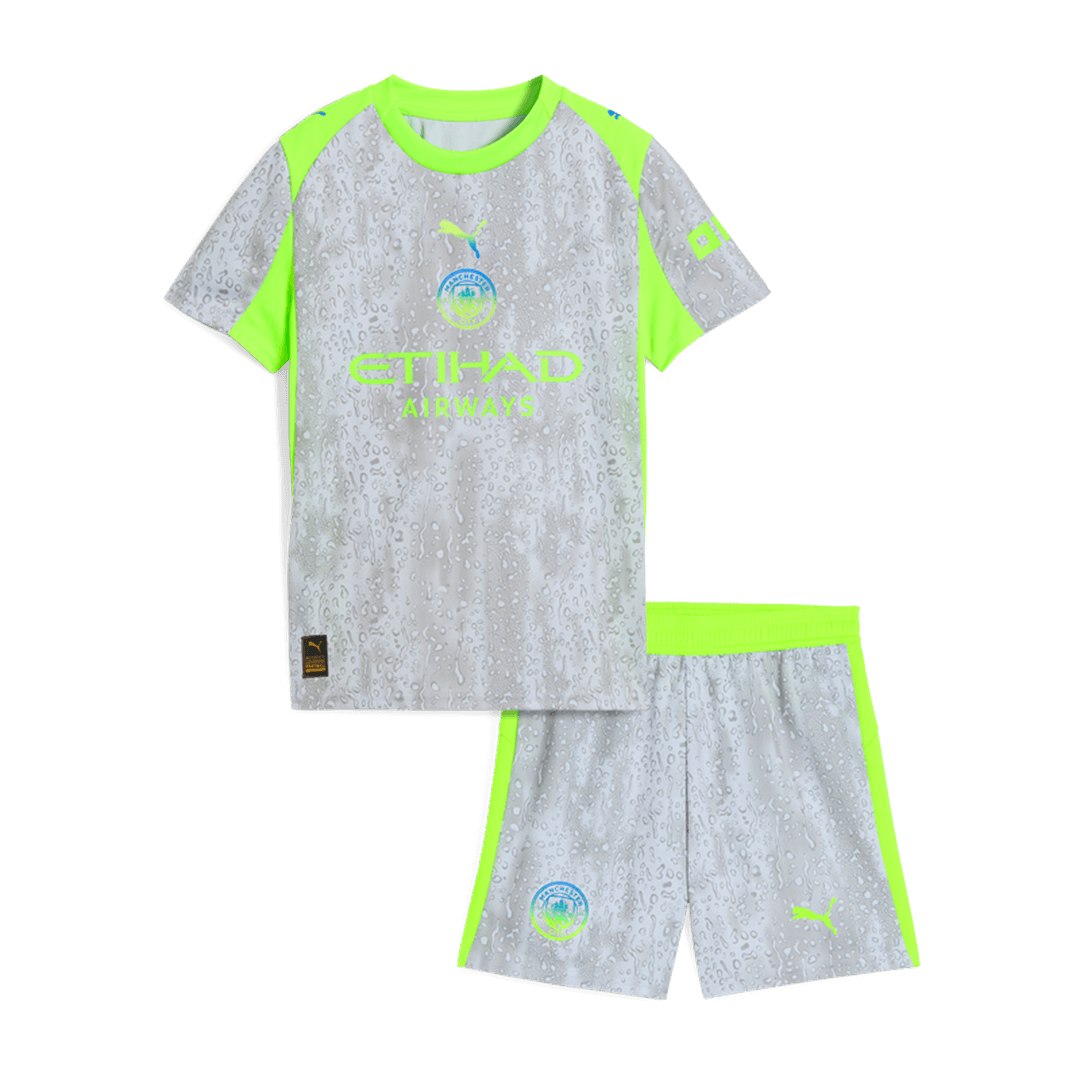 2025/26 Manchester City Kids Third Away Full Soccer Kits Football Shirt