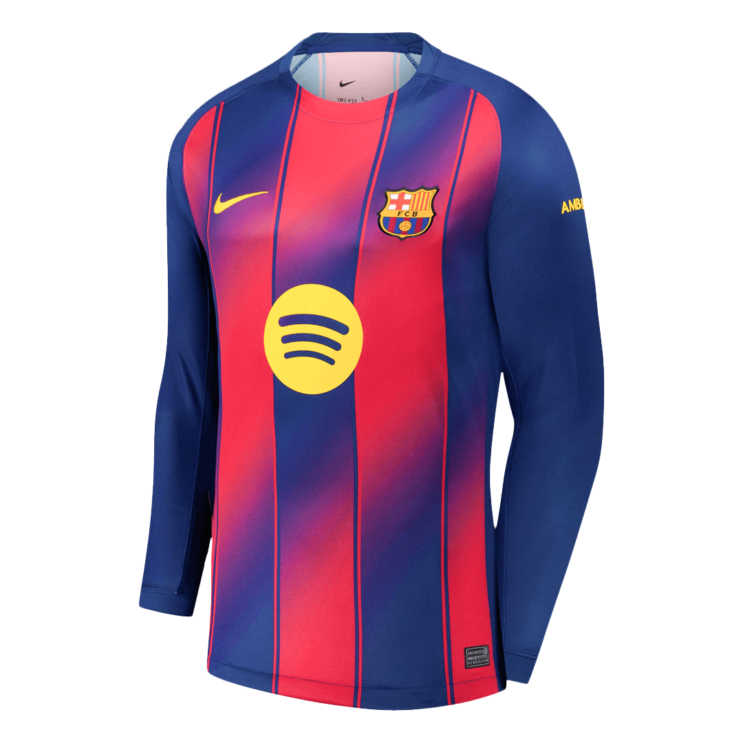 2025/26 Barcelona Long Sleeves Jersey Home Custom Football Shirt