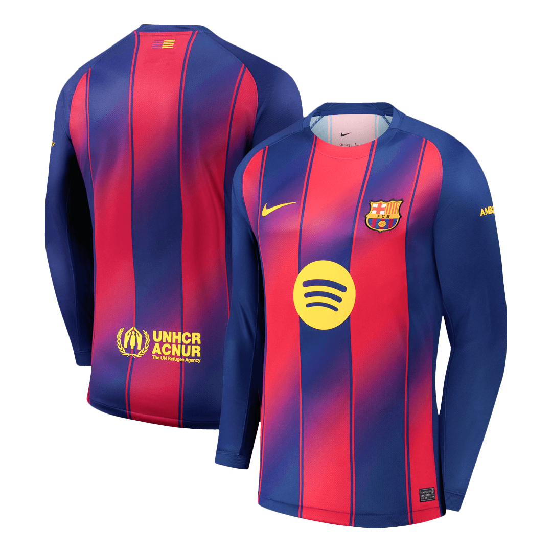 2025/26 Barcelona Long Sleeves Jersey Home Custom Football Shirt