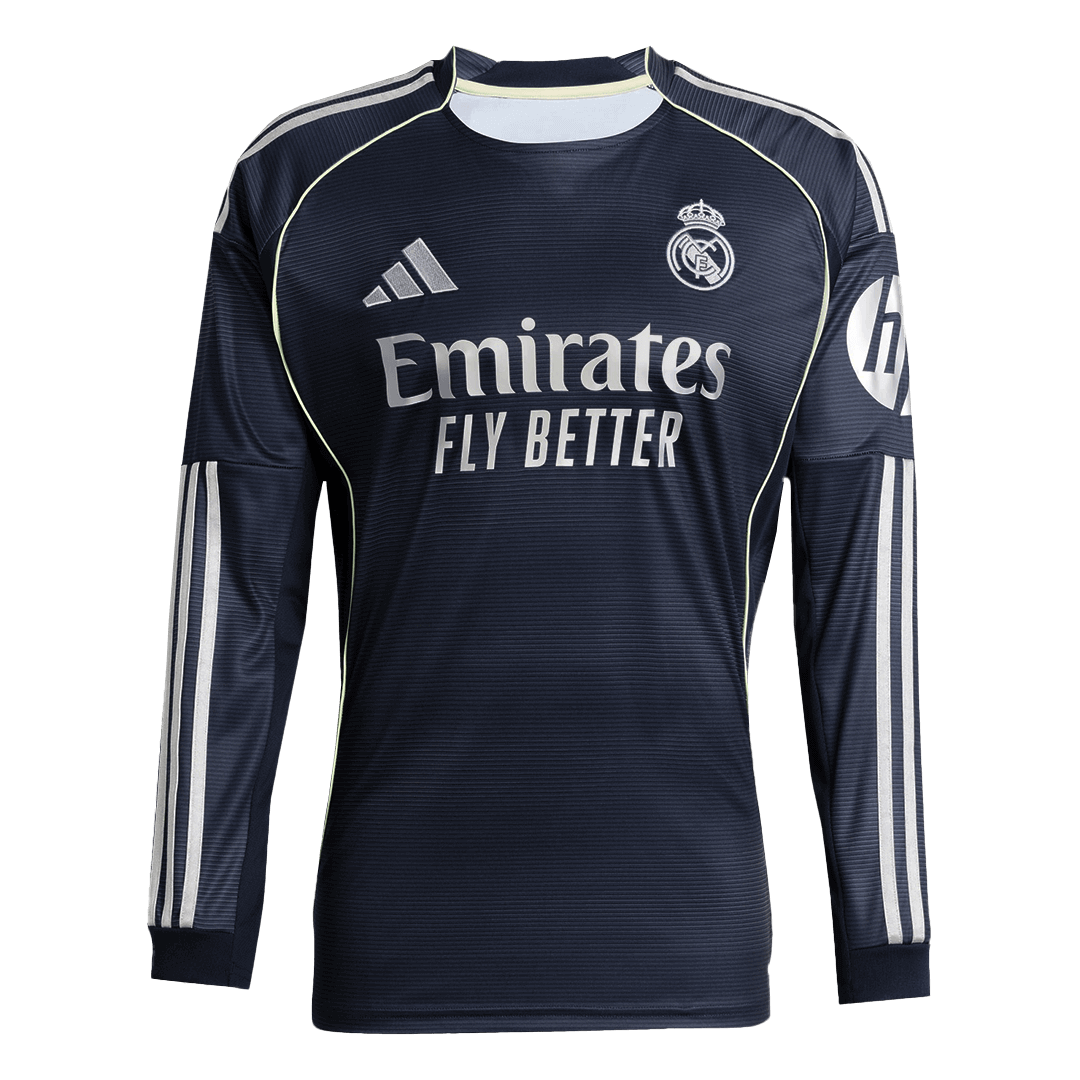 2025/26 Real Madrid Long Sleeves Jersey Away Custom Football Shirt