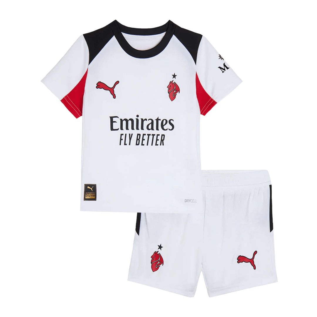 2025/26 AC Milan Kids Away Full Soccer Kits Football Shirt