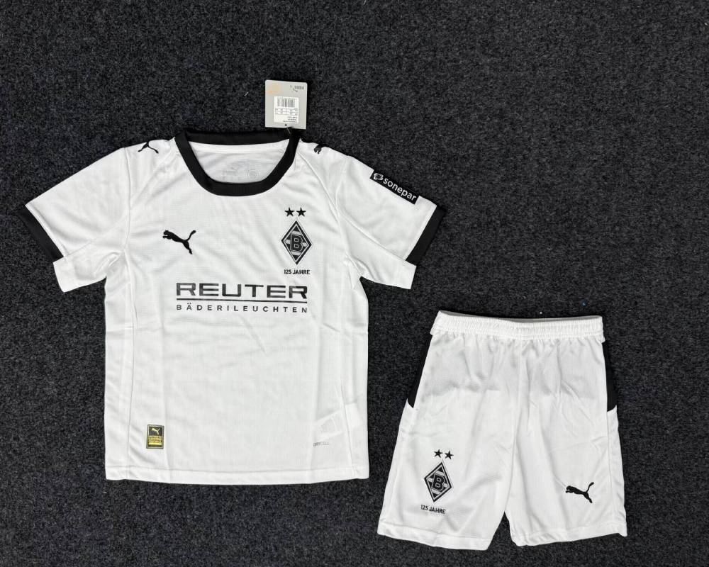 2025/26 Borussia Mönchengladbach Kids Home Full Soccer Kits Football Shirt