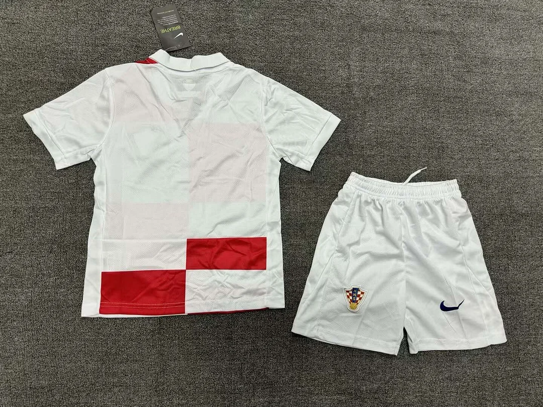 2024 Croatia Home Football Shirt Kids Kits