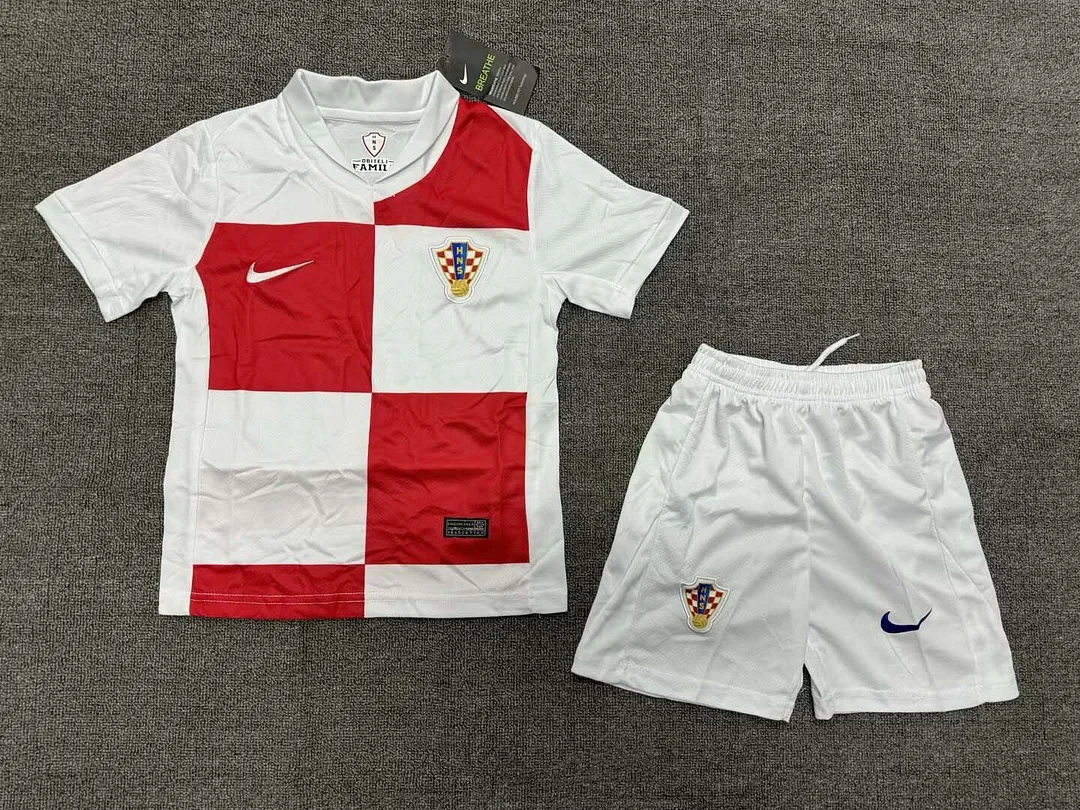 2024 Croatia Home Football Shirt Kids Kits