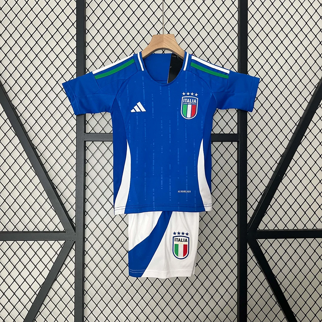 2024 Italy Home Football Shirt Kids Kits