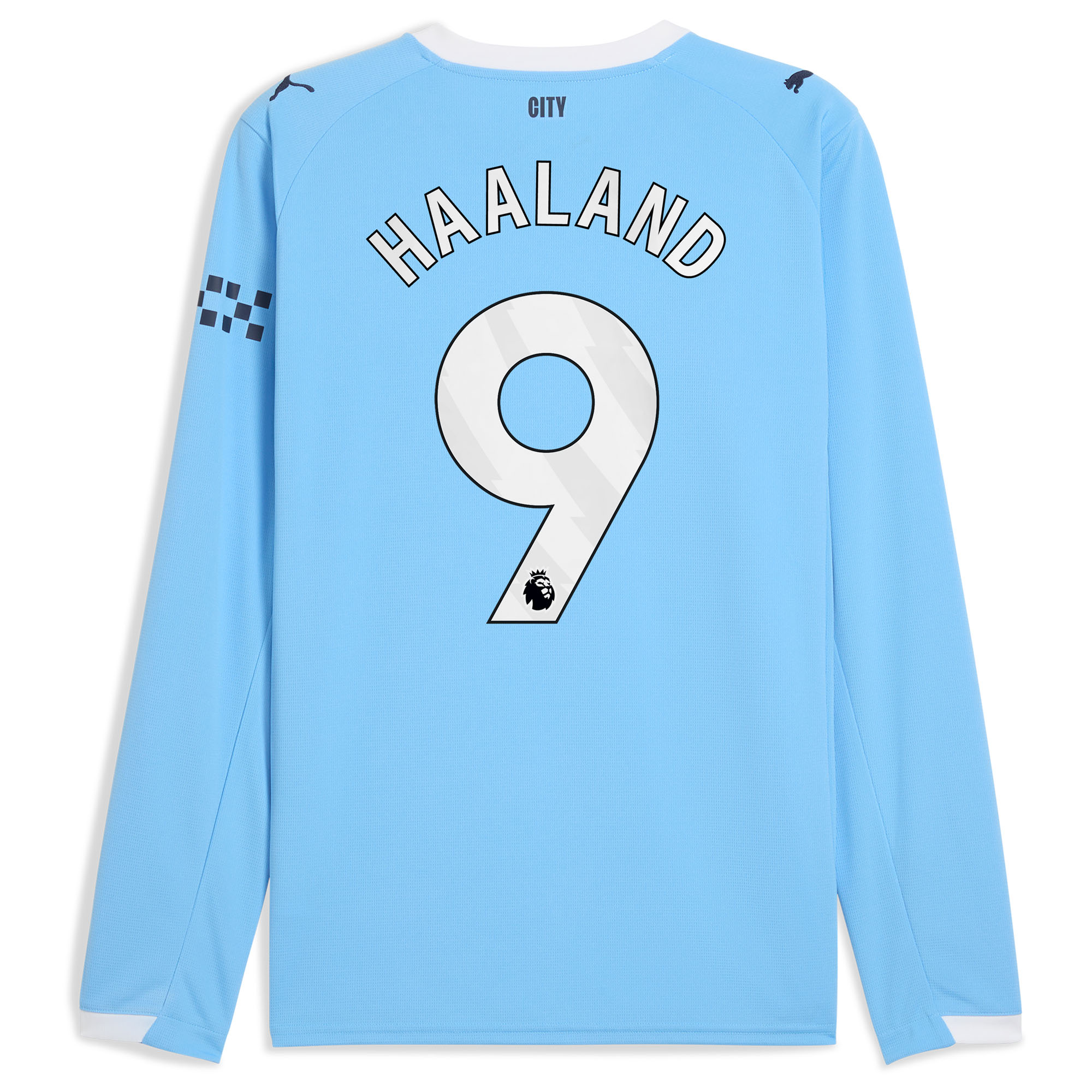 Erling Haaland #9 2025/26 Manchester City Long Sleeves Soccer Jersey Home Custom Football Shirt