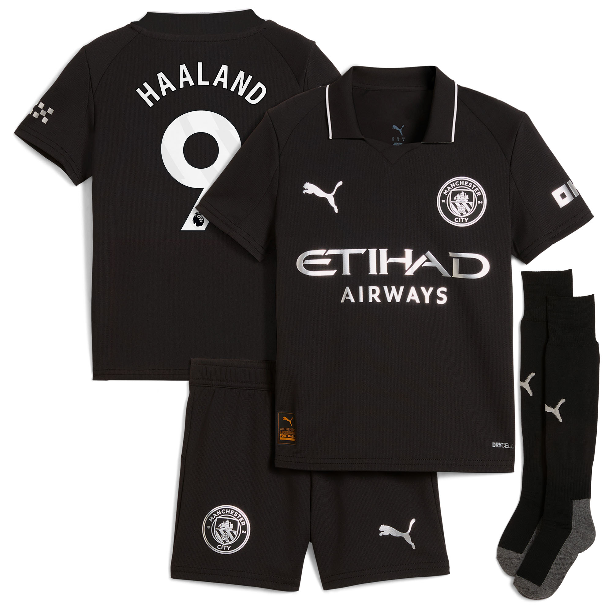 Erling Haaland #9 2025/26 Manchester City Away Kids Kits Full Soccer Football Shirt