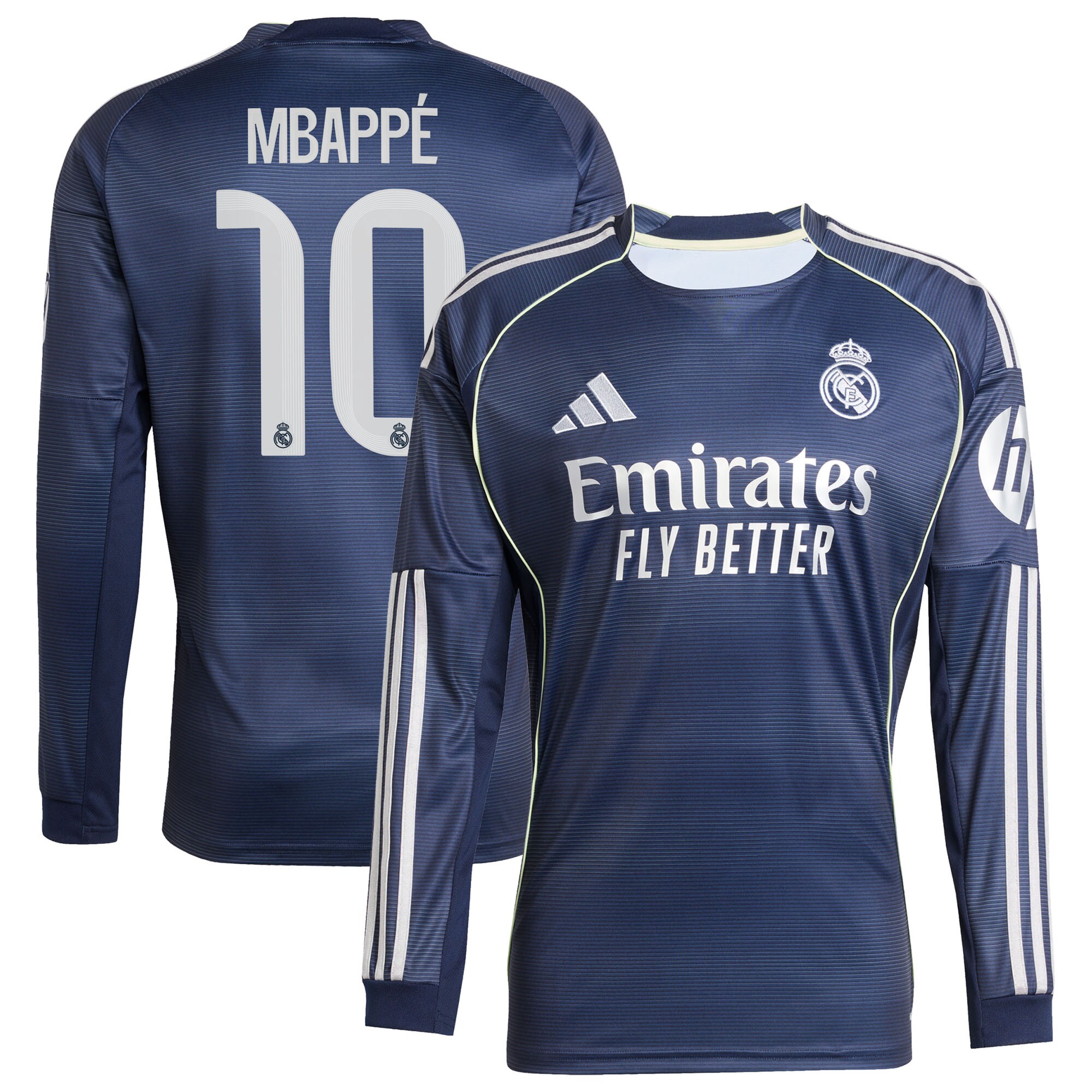 MBAPPÉ #10 2025/26 Real Madrid Long Sleeves Soccer Jersey Away Custom Football Shirt