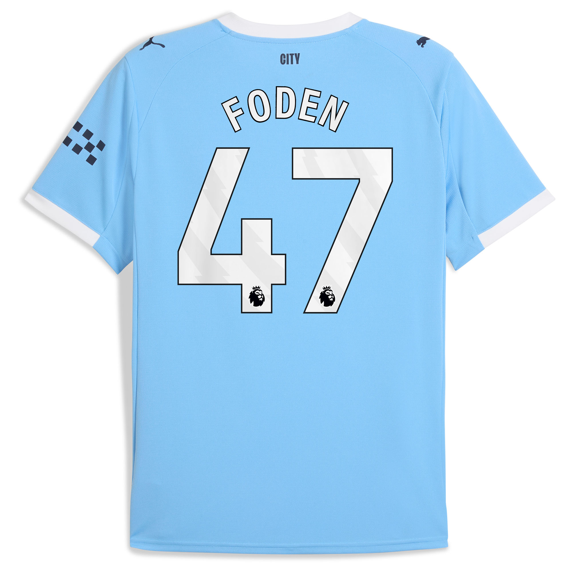 FODEN #47 2025/26 Manchester City Soccer Jersey Home Custom Football Shirt Fan Version