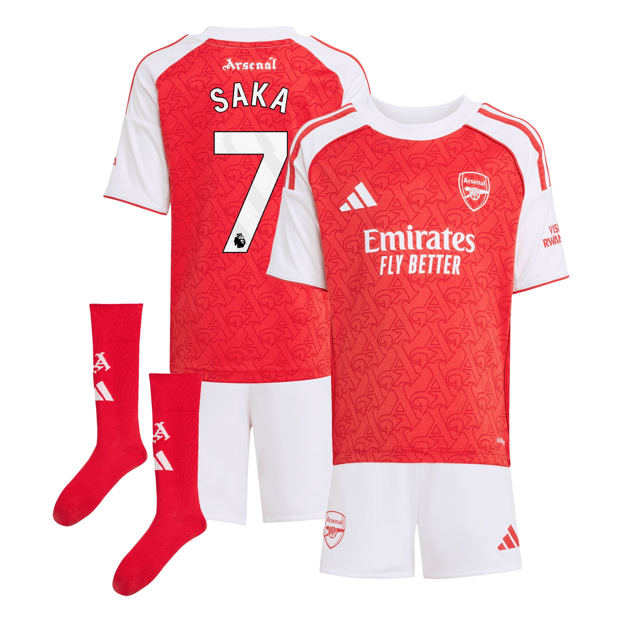 SAKA #7 2025/26 Arsenal Home Kids Kits Full Soccer Football Shirt