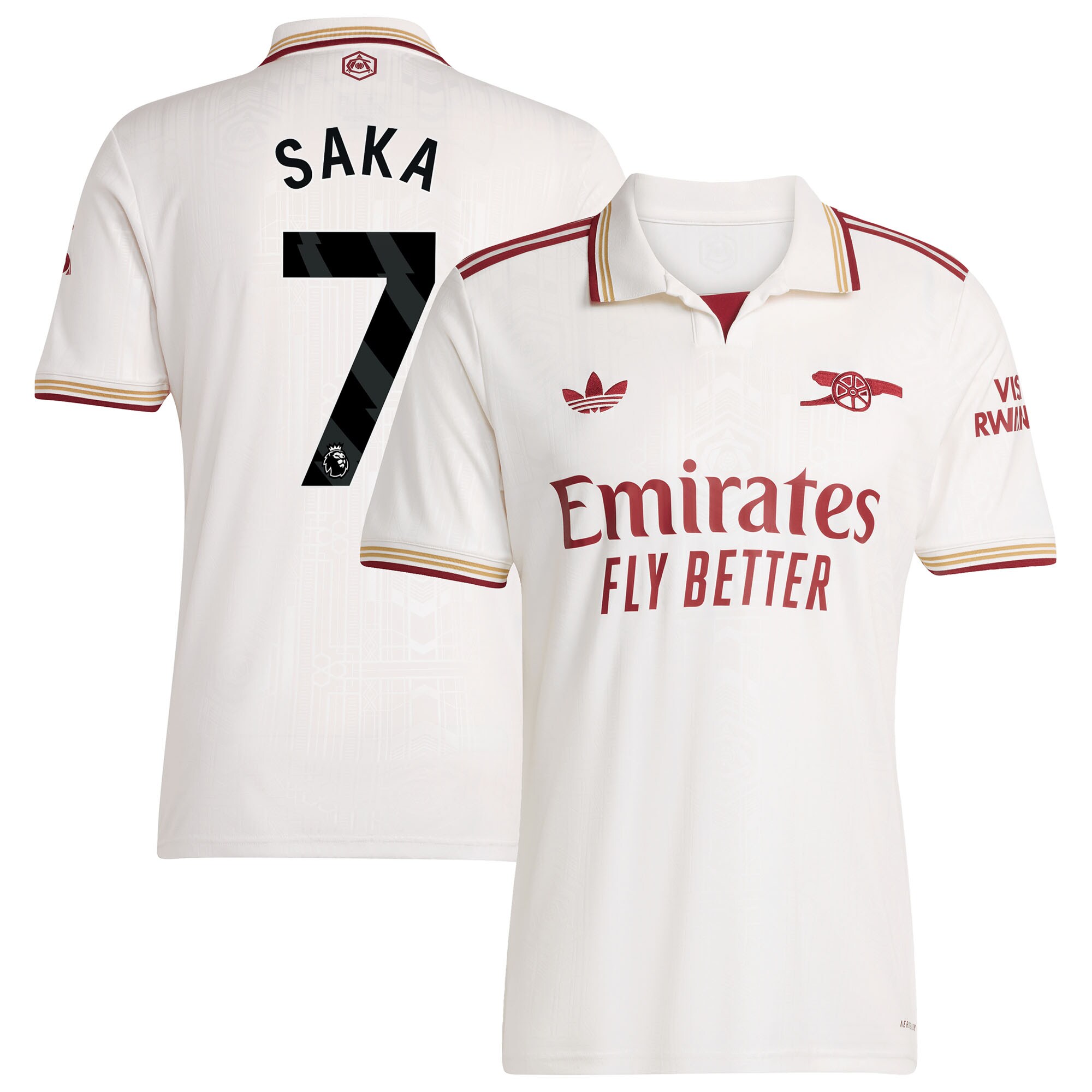 SAKA #7 2025/26 Arsenal Soccer Jersey Third Away Custom Football Shirt Fan Version