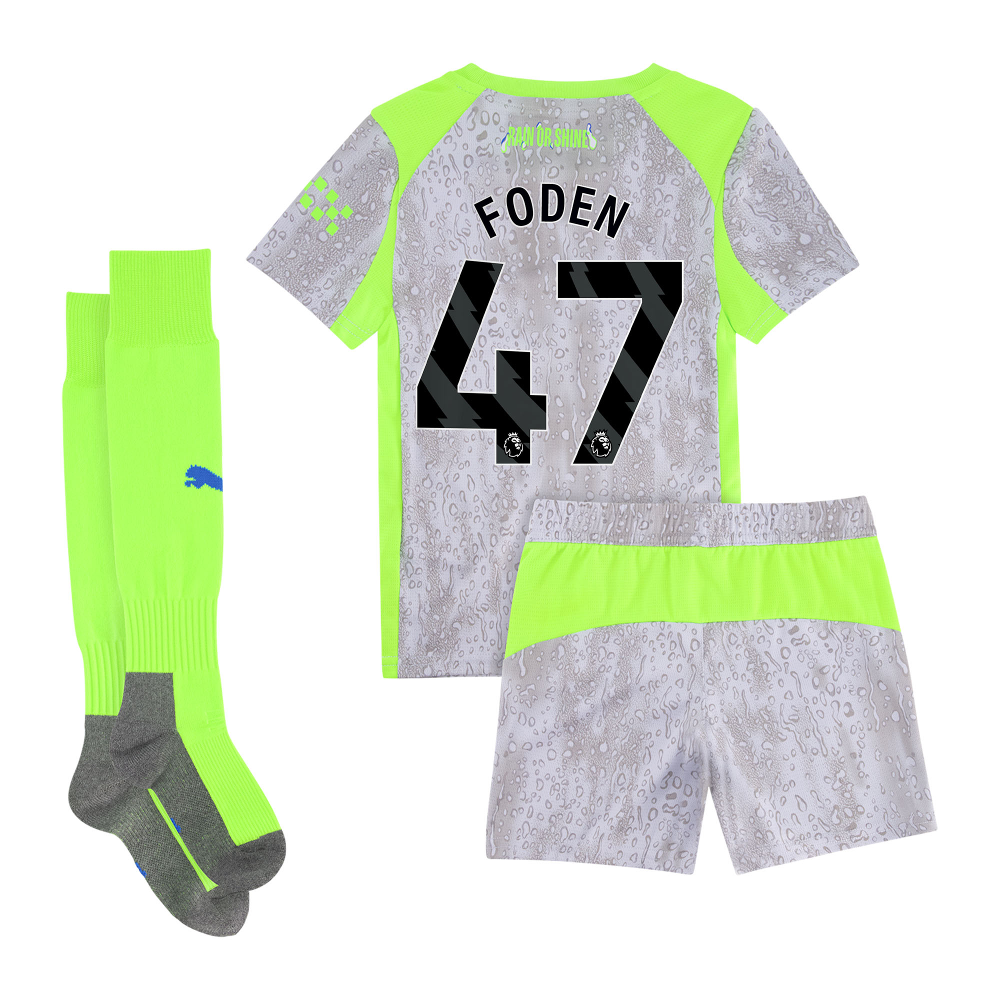 FODEN #47 2025/26 Manchester City Third Away Kids Kits Full Soccer Football Shirt