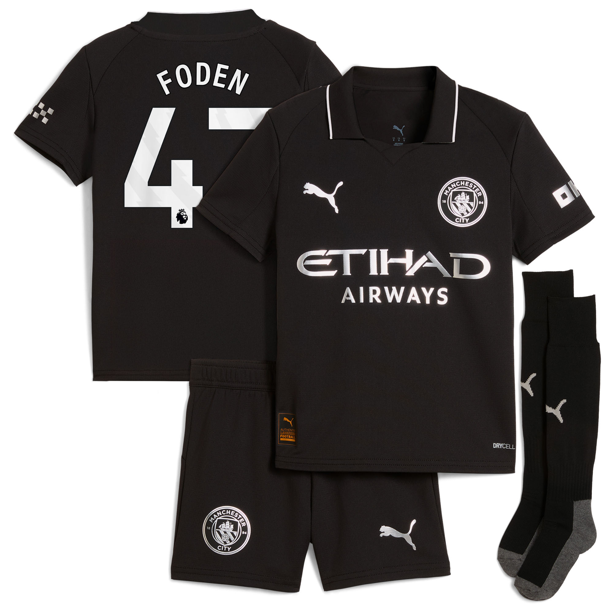 FODEN #47 2025/26 Manchester City Away Kids Kits Full Soccer Football Shirt