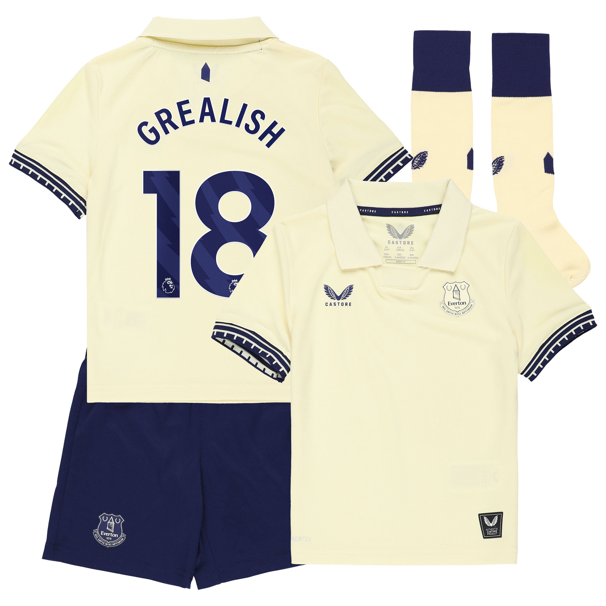 GREALISH #18 2025/26 Everton Away Kids Kits Full Soccer Football Shirt