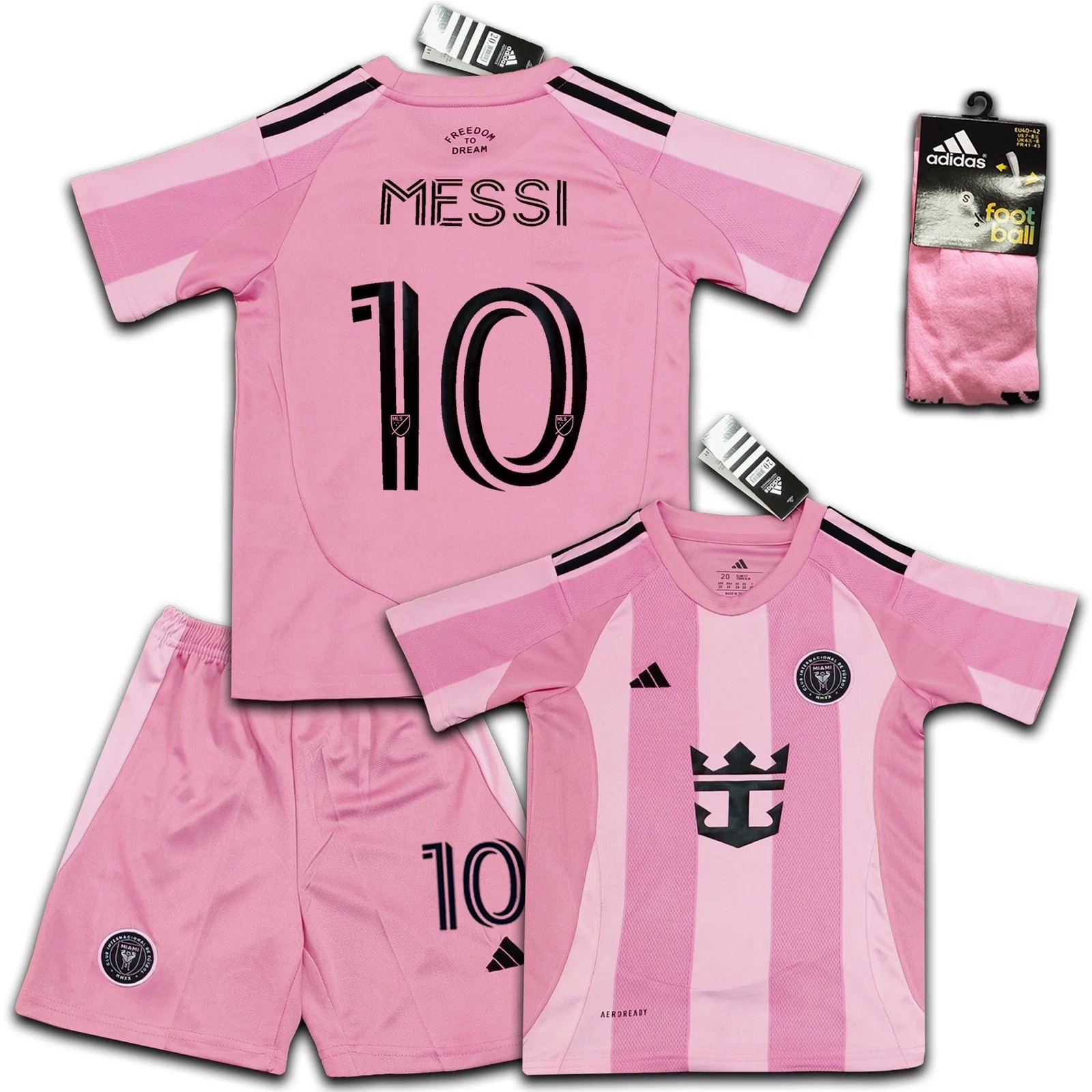 MESSI #10 Inter Miami CF Home Kids Kits Full Soccer Football Shirt