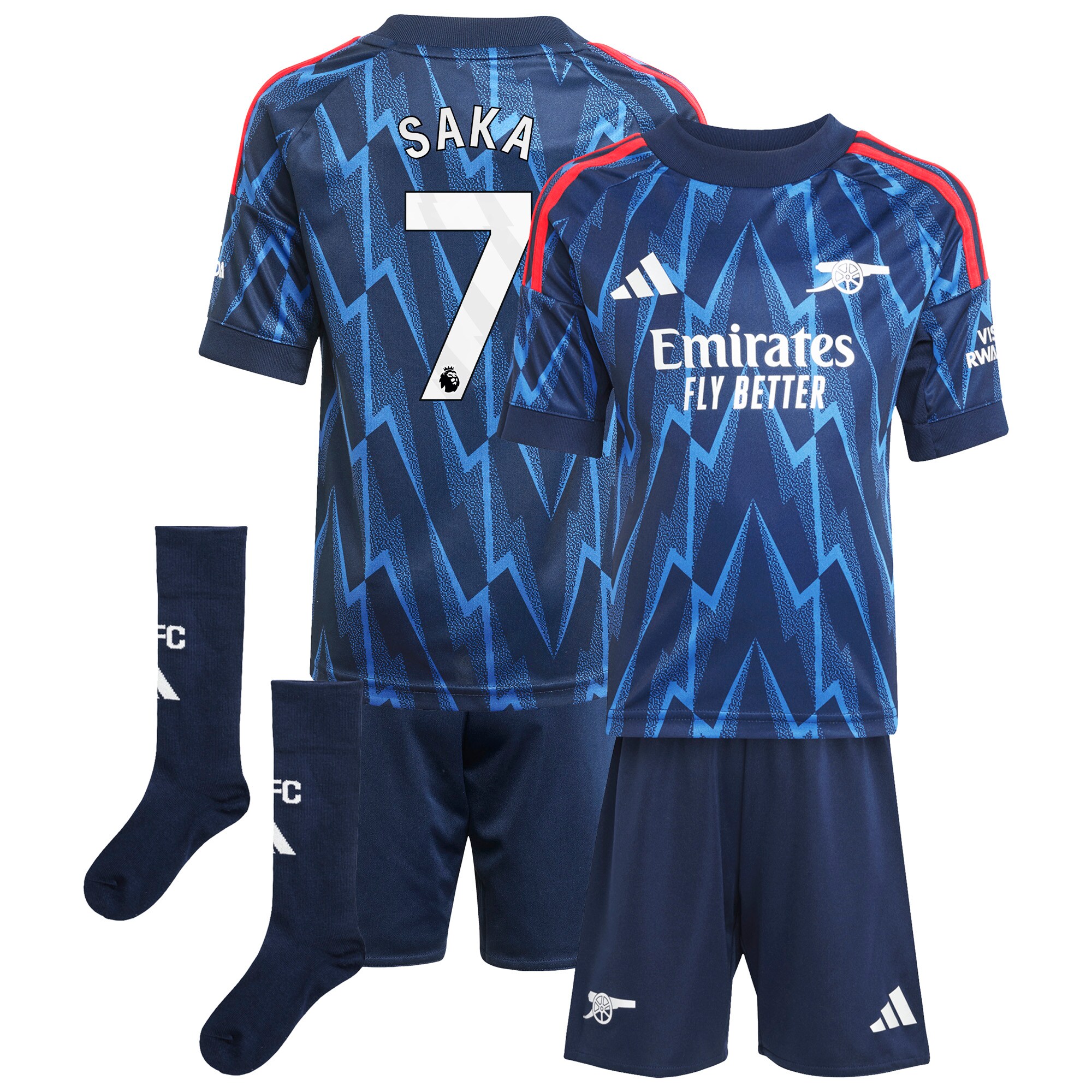 SAKA #7 2025/26 Arsenal Away Kids Kits Full Soccer Football Shirt