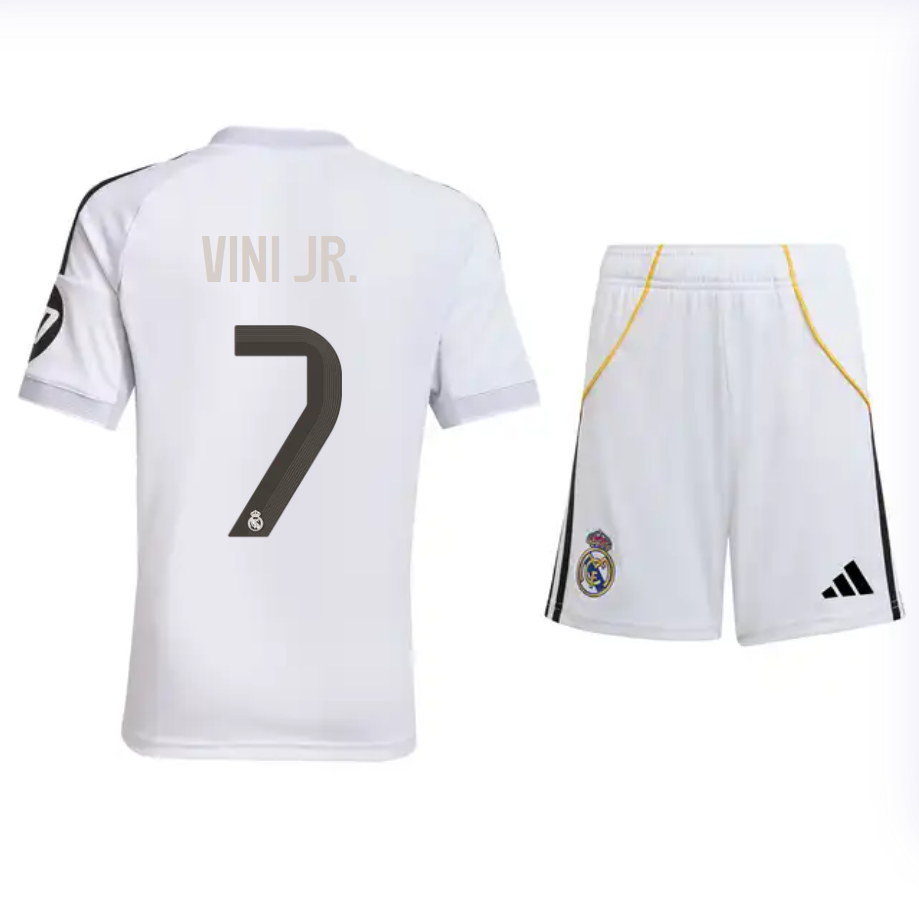 VINI JR. #7 2025/26 Real Madrid Home Kids Kits Full Soccer Football Shirt