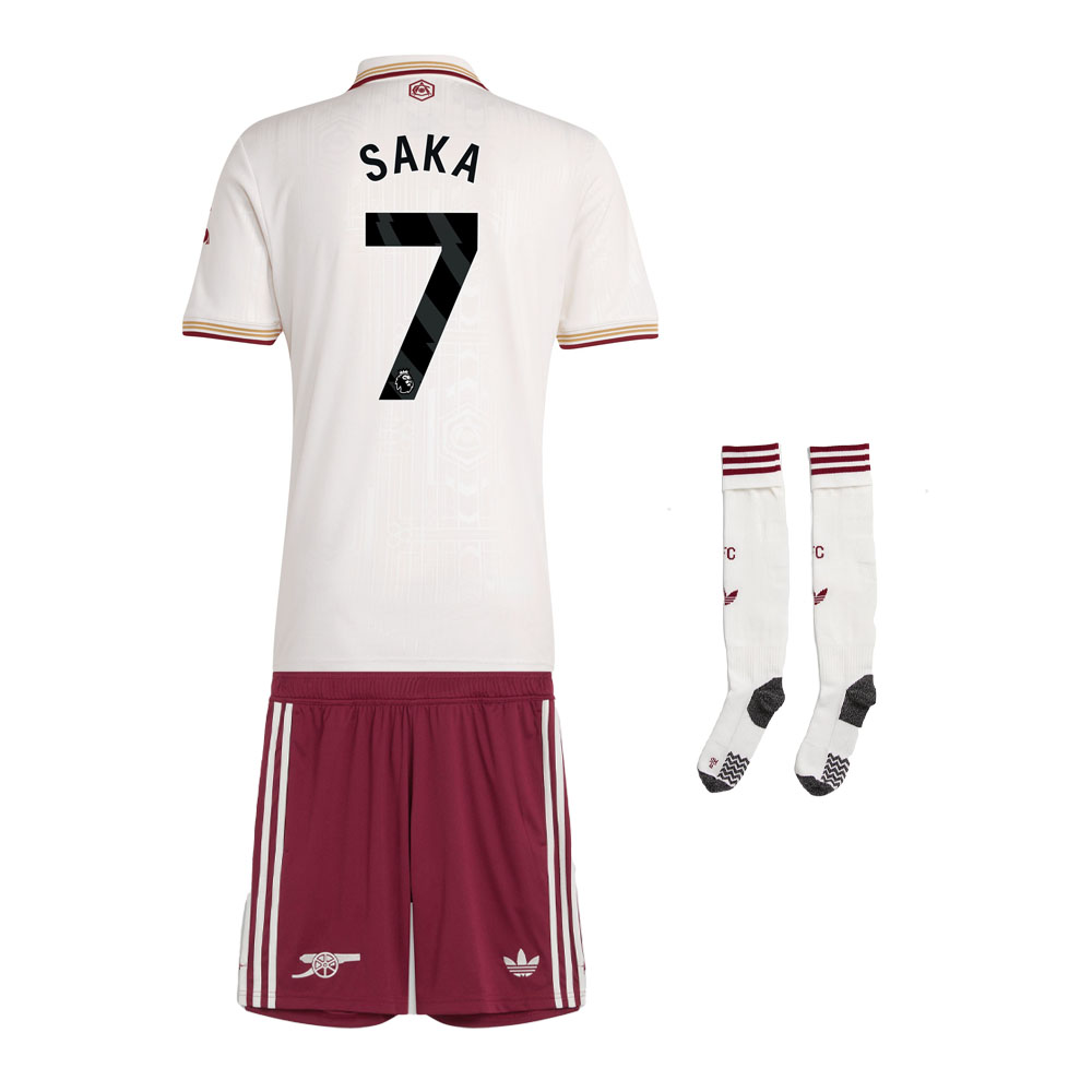 SAKA #7 2025/26 Arsenal Third Away Kids Kits Full Soccer Football Shirt