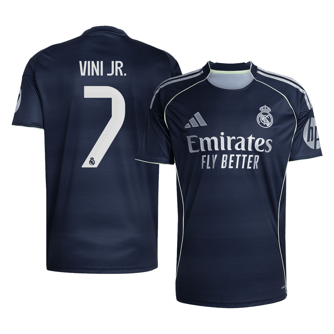 VINI JR. #7 2025/26 Real Madrid Soccer Jersey Away Custom Football Shirt Fan Version