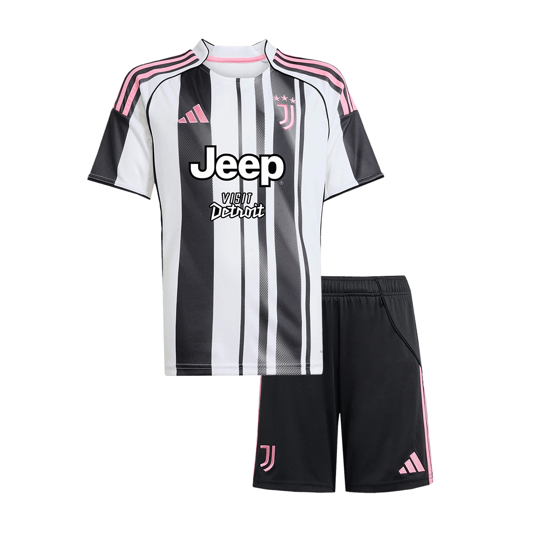 2025/26 Juventus Kids Home Full Soccer Kits Football Shirt