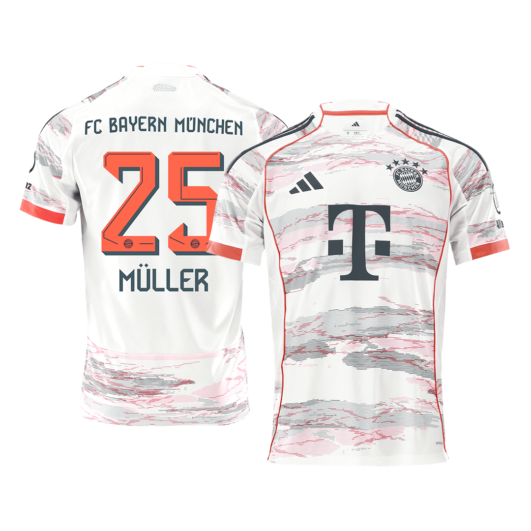 MÜLLER #25 2025/26 Bayern Munich Soccer Jersey Away Custom Football Shirt Fan Version
