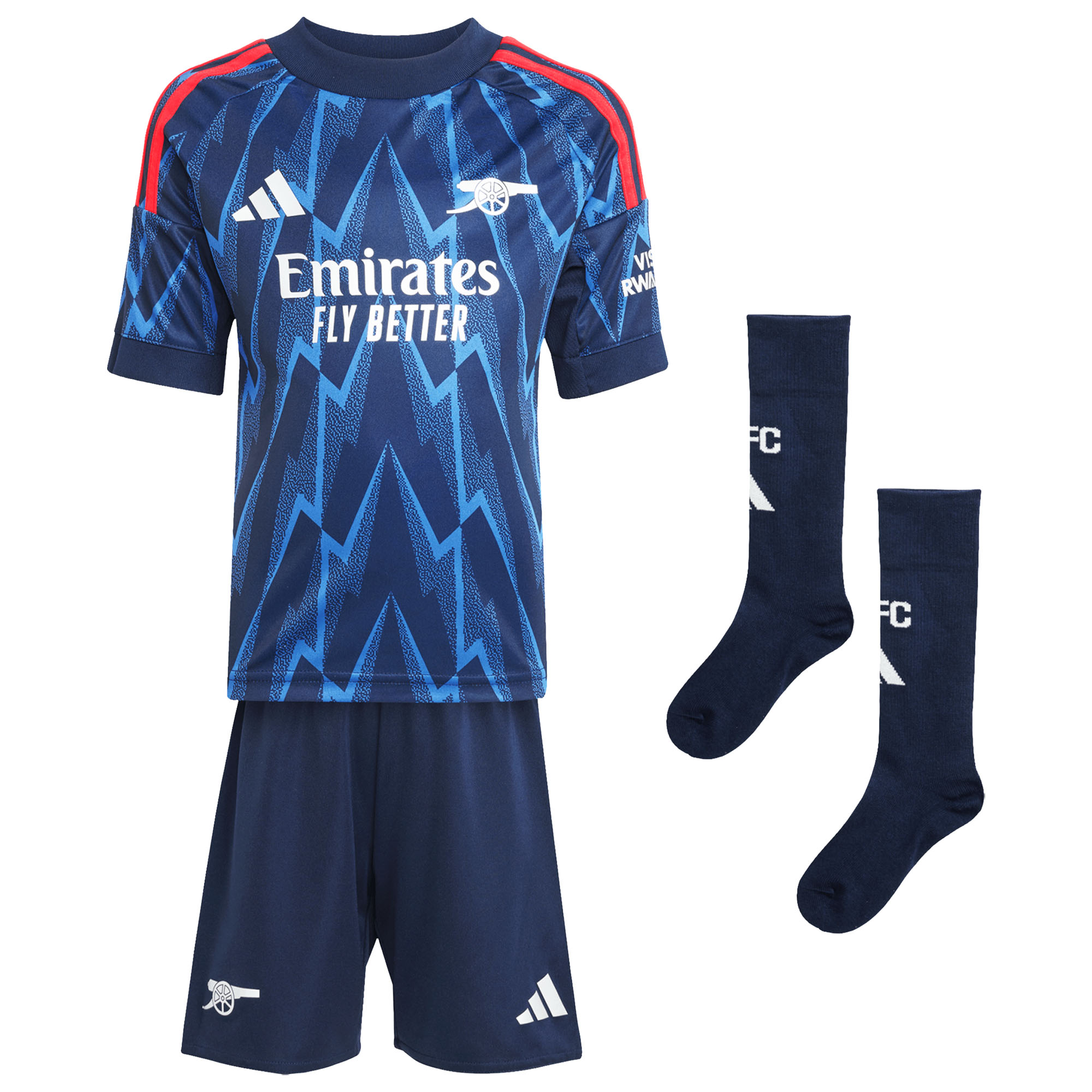 Madueke 20 2025/26 Arsenal Kids Away Full Soccer Kits Football Shirt