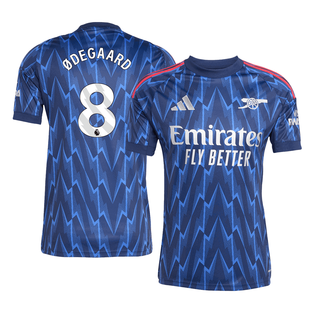 ØDEGAARD #8 2025/26 Arsenal Soccer Jersey Away Custom Football Shirt Fan Version