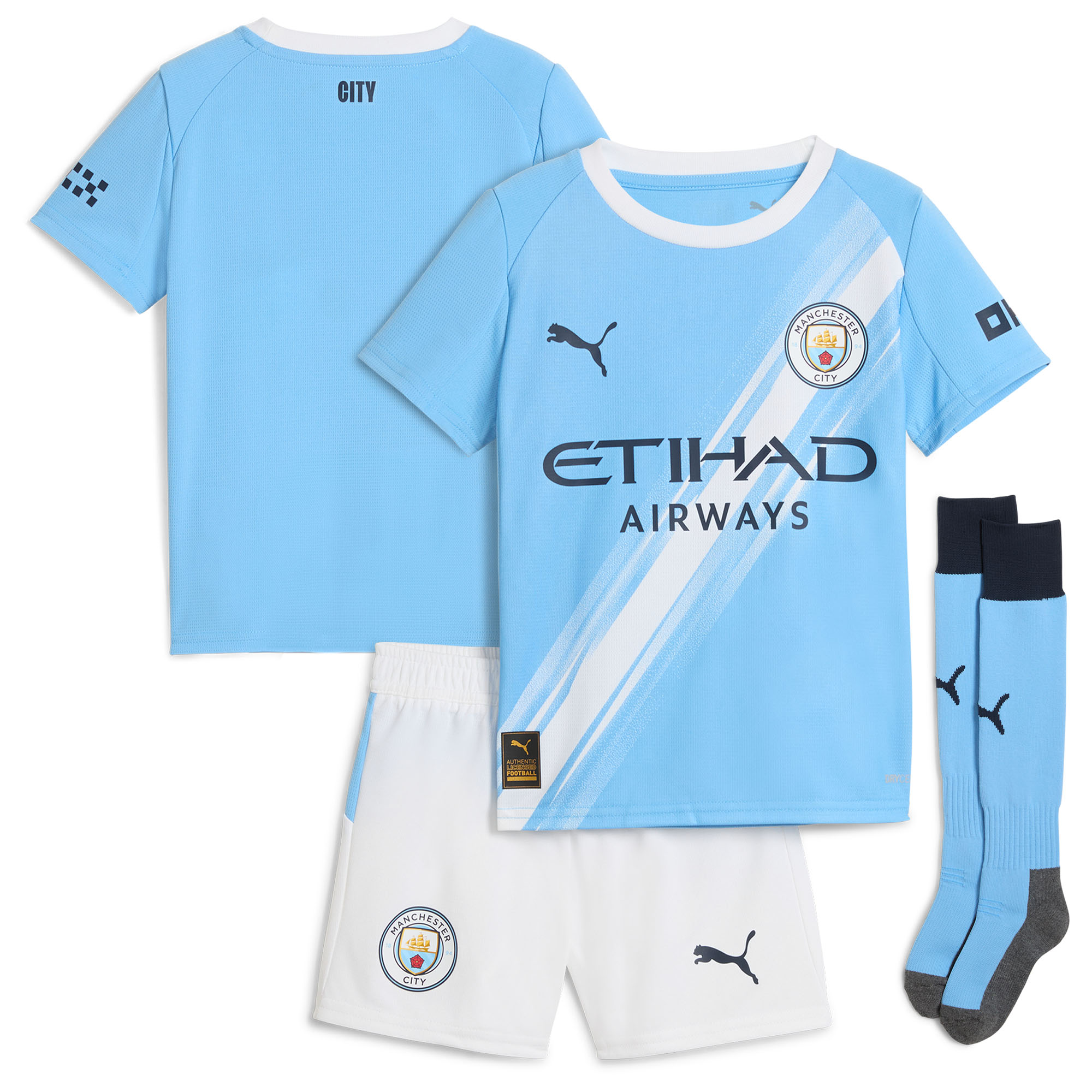 2025/26 Manchester City Kids Home Full Soccer Kits Football Shirt